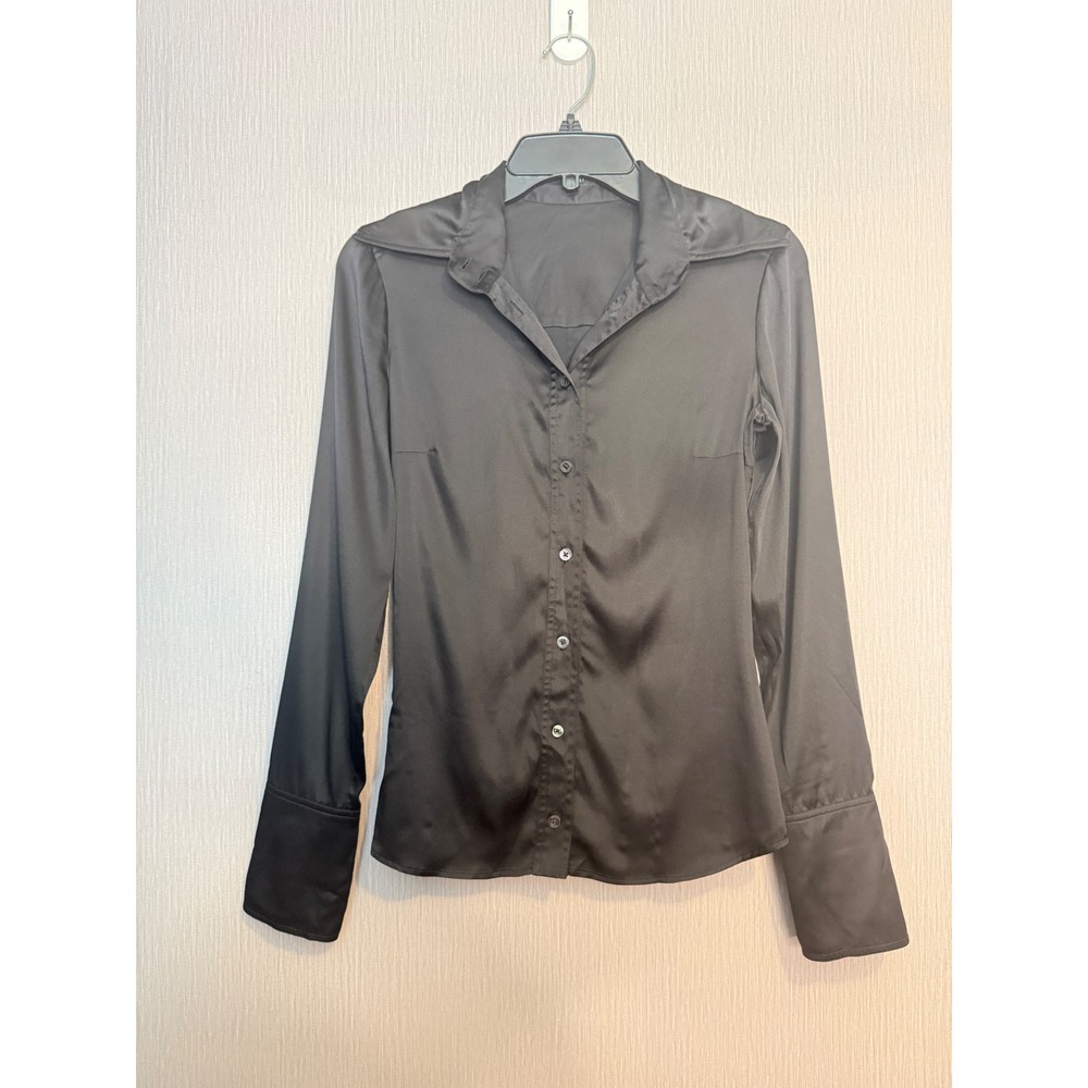 Gucci Women's Silk satin shirt Black Size 38/2